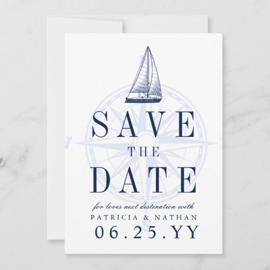 Liebe Sets Segel | Save the Date einladen (Vorderseite)