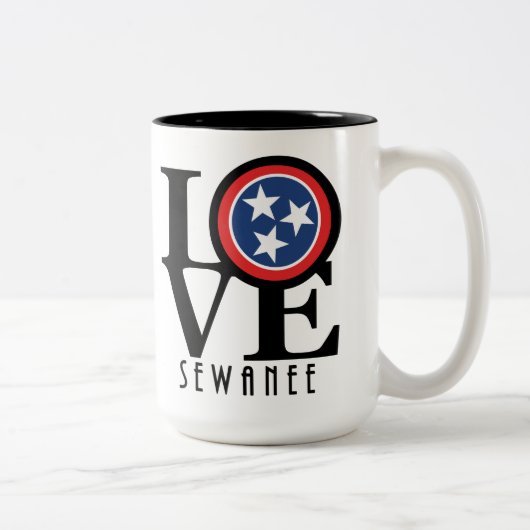 LIEBE Sewanee Tennessee 15oz Zweifarbige Tasse (Rechts)