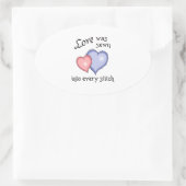 LIEBE SEWN OVALER AUFKLEBER (Tasche)