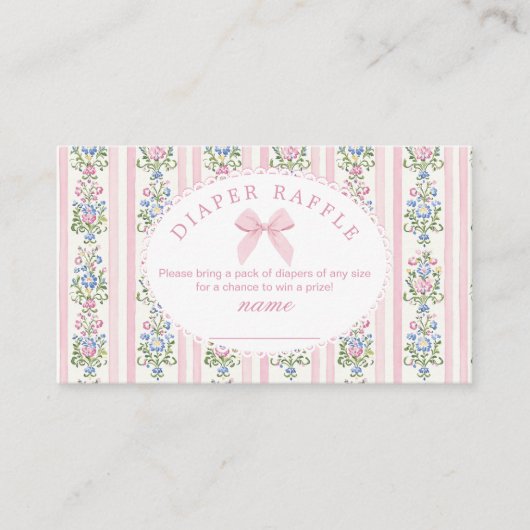 Liebe Shack Baby Bow Diaper Verlosung Begleitkarte (Vorderseite)