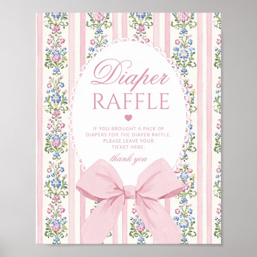 Liebe Shack Baby Diaper Tombola Coquette Bow Poster (Vorne)