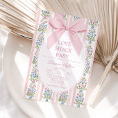 Liebe Shack Baby Pink Bow Floral Baby Dusche Einladung