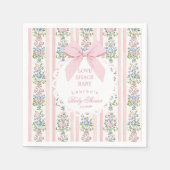 Liebe Shack Baby Pink Bow Rose Babydusche Serviette (Vorderseite)