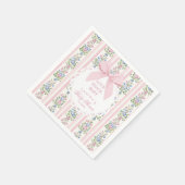 Liebe Shack Baby Pink Bow Rose Babydusche Serviette (Ecke)