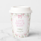 Liebe Shack Baby Pink Floral Baby Dusche Pappbecher (Rückseite)