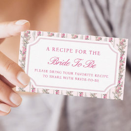 Liebe Shack Brautparty gemeinsam mit einem Rezept Begleitkarte