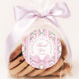 Liebe Shack Extravagant eine florale Coquette Bow  Runder Aufkleber