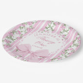 Liebe Shack Extravagant One Coquette Bow 1. Geburt Pappteller (Schrägansicht)