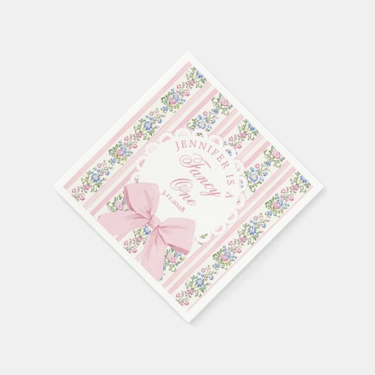 Liebe Shack Extravagant One Coquette Bow 1. Geburt Serviette (Ecke)