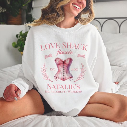 Liebe Shack Fiancee Coquette Girly Bow Bachelorett Sweatshirt