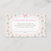 Liebe Shack Pink Babydusche Windeln Raffel Tickets Begleitkarte (Vorderseite)