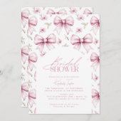 Liebe Shack Pink Bow Coquette Brautparty Einladung (Vorne/Hinten)