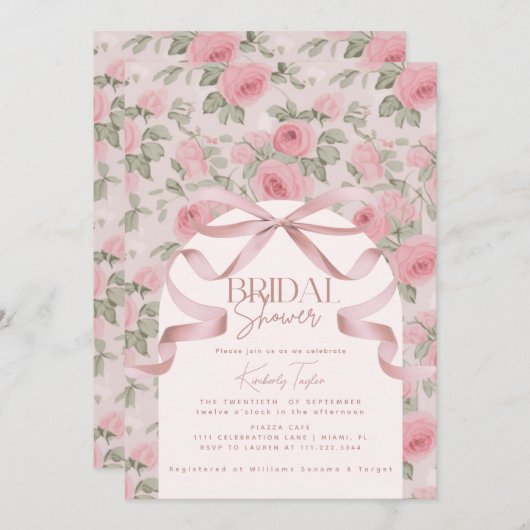 Liebe Shack Roses Blume Brautparty Einladung (Vorne/Hinten)