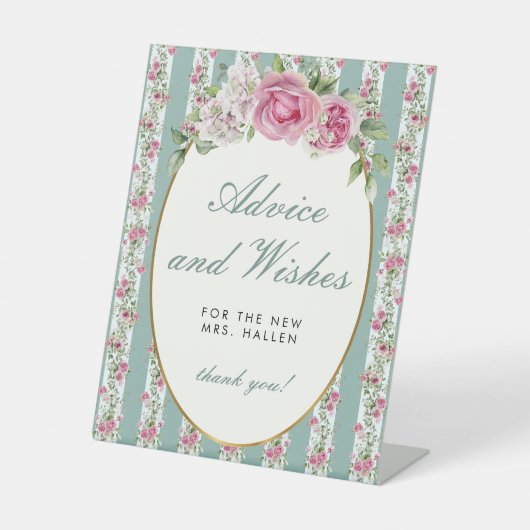 Liebe Shack Verlobte Advice wünscht Brautparty Sockelschild (Vorderseite)