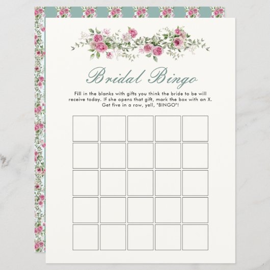 Liebe Shack Verlobte Blume Bridal Bingo Game (Vorne/Hinten)