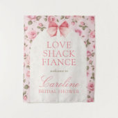 Liebe Shack Verlobte Brautparty Begrüßungszeichen Wandteppich (Vorderseite)