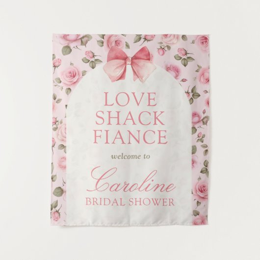 Liebe Shack Verlobte Brautparty Begrüßungszeichen Wandteppich (Vorderseite)