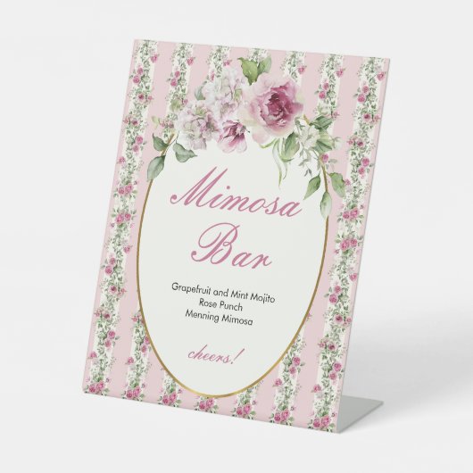 Liebe Shack Verlobte Brautparty Mimosa Bar Sockelschild (Vorderseite)