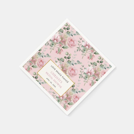 Liebe Shack Verlobte Garden Party Brautparty Serviette (Ecke)