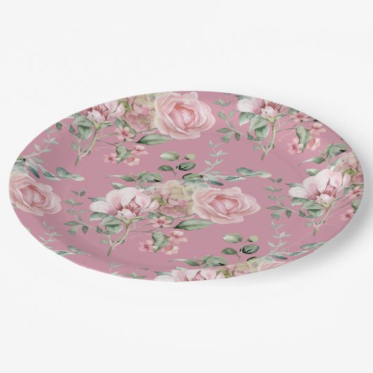 Liebe Shack Verlobte Garden Tea Party Brautparty Pappteller (Schrägansicht)