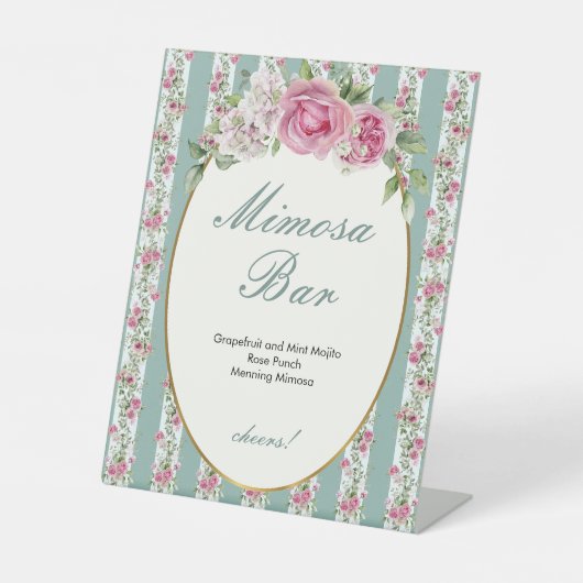 Liebe Shack Verlobte Mimosa Bar Brautparty Sockelschild (Vorderseite)