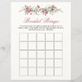 Liebe Shack Verlobte Pink Blume Bridal Bingo Game (Vorderseite)