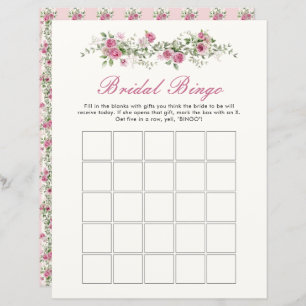 Liebe Shack Verlobte Pink Blume Bridal Bingo Game