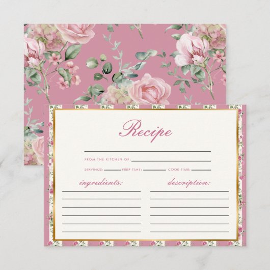 Liebe Shack Verlobte Rezept Pink Brautparty Begleitkarte (Vorne/Hinten)