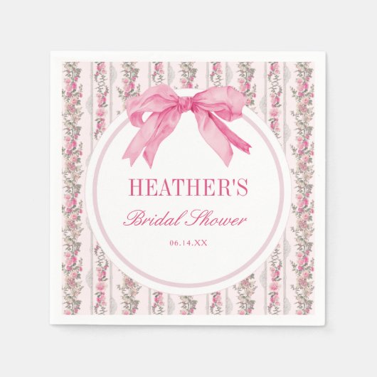 Liebe Shack Vintag Rosa Brautparty Serviette (Vorderseite)