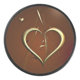 Liebe Shards of Gold Hockey Puck