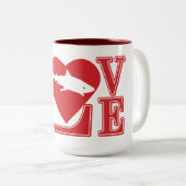 Liebe Shark Zweifarbige Tasse (VorderseiteRechts)