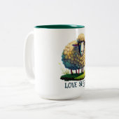 Liebe Sheep Zweifarbige Tasse (Vorderseite Links)
