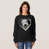 Liebe Sheepadoodle Old English Sheepdog Poodle Lie Sweatshirt (Vorne ganz)
