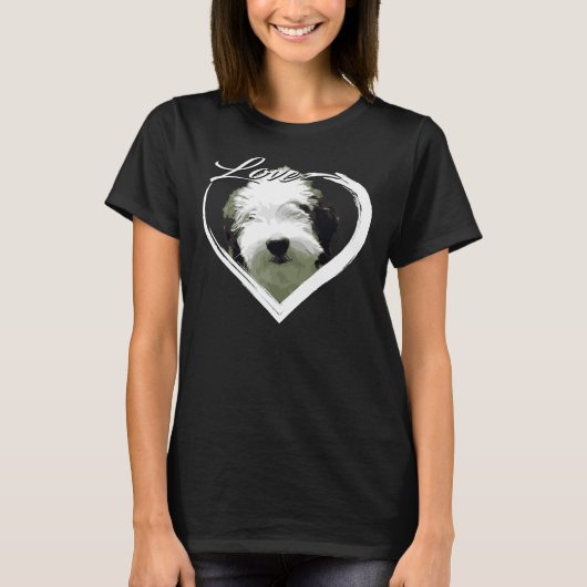 Liebe Sheepadoodle Old English Sheepdog Poodle Lie T-Shirt (Vorderseite)