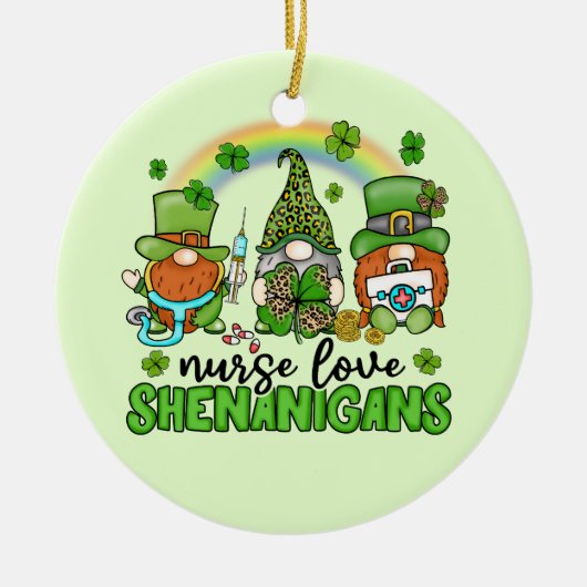 Liebe Shenanigans St. Patrick's Keramik Ornament (Vorne)