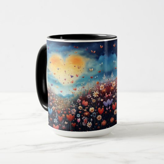 Liebe Shines Wildfire Bright Tasse (Vorderseite Links)
