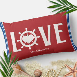 LIEBE Ship Wheel Heart Valentinstag Lendenkissen