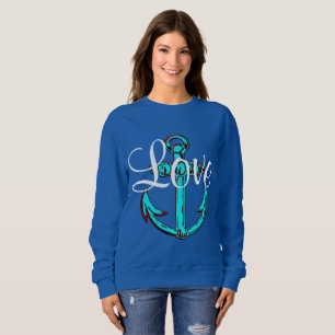 Liebe Shirt Anchor aqua Weiße Dekoration
