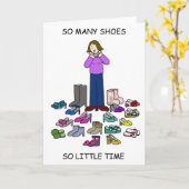 Liebe Shoes Cartoon Lady mit Shoe Collection Karte (Gelbe Blume)