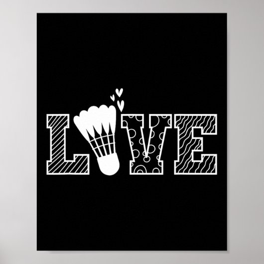 Liebe Shuttle Dminton Racket Poster (Vorne)