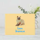 Liebe Siamese Einladung (Stehend Vorderseite)