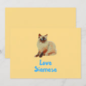 Liebe Siamese Einladung (Vorne/Hinten)