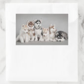 Liebe Siberischer Huskies Rechteckiger Aufkleber (Tasche)