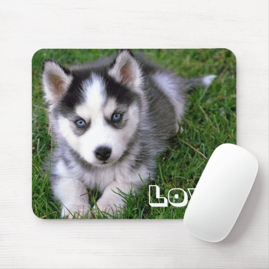 Liebe Siberischer Husky Welpe Hund Mousepad (Mit Mouse)