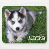 Liebe Siberischer Husky Welpe Hund Mousepad (Vorne)