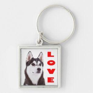 Liebe Sibirian Husky Welpen Hund Portrait Schlüsse Schlüsselanhänger