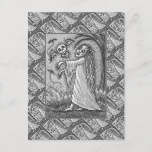 LIEBE SICK GIRL ZOMBIE NACH IHREM HERZ, WEISS FEIERTAGSPOSTKARTE