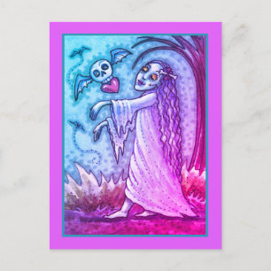 LIEBE SICK GIRL ZOMBIE NACH IHREM HERZ, WEISS FEIERTAGSPOSTKARTE