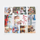 Liebe Sie 11 Foto Collage Herz Paar Fleecedecke (Vorderseite (Horizontal))