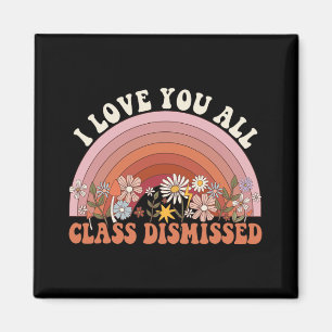 Liebe Sie alle Cl entlassen Retro Groovy Lehrer Ra Magnet